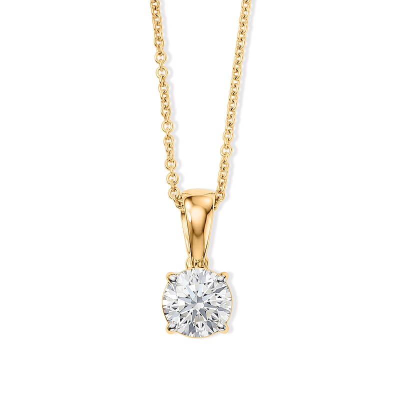 Luxuriant Lab Grown Diamond E-F VS 1.00 ctw Pendant Necklace in 14K Yellow Gold 20 Inches
