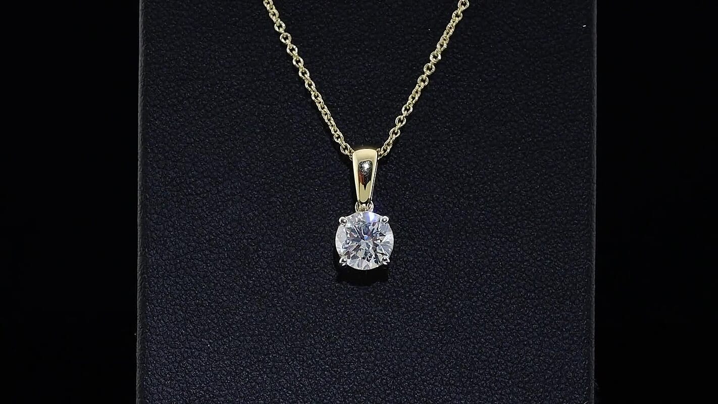 Luxuriant Lab Grown Diamond E-F VS 1.00 ctw Pendant Necklace in 14K Yellow Gold 20 Inches