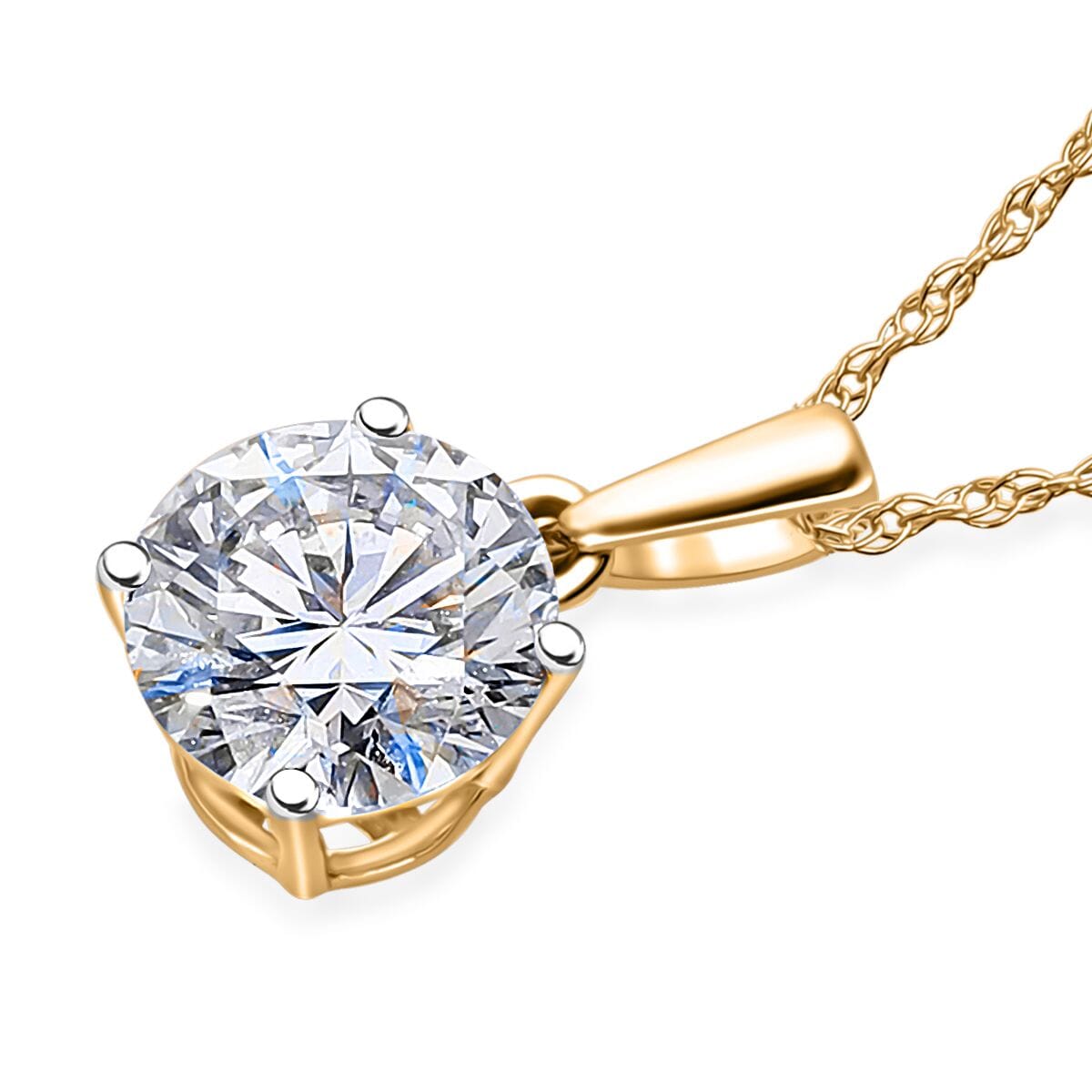 Luxuriant Lab Grown Diamond E-F VS 1.00 ctw Pendant Necklace in 14K Yellow Gold 20 Inches image number 2