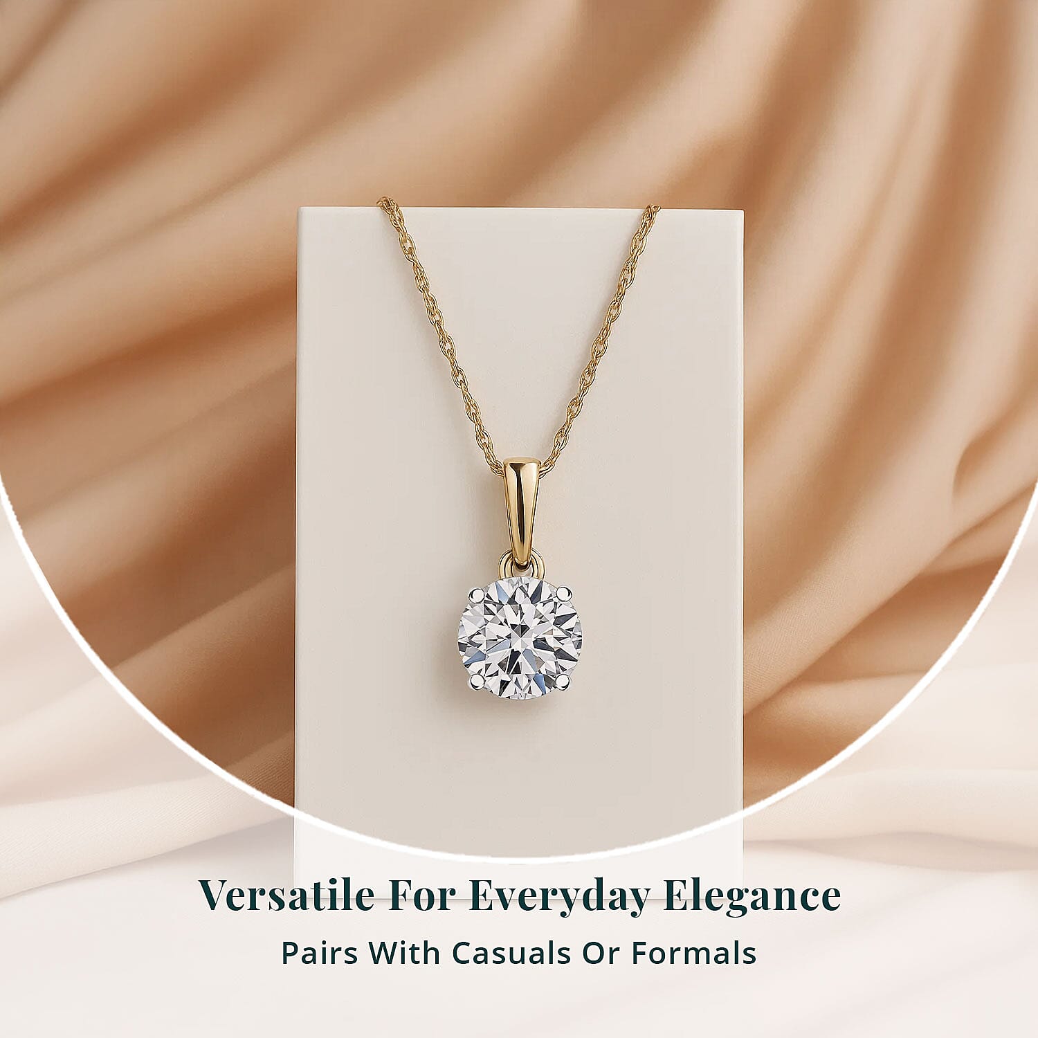 Luxuriant Lab Grown Diamond E-F VS 1.00 ctw Pendant Necklace in 14K Yellow Gold 20 Inches