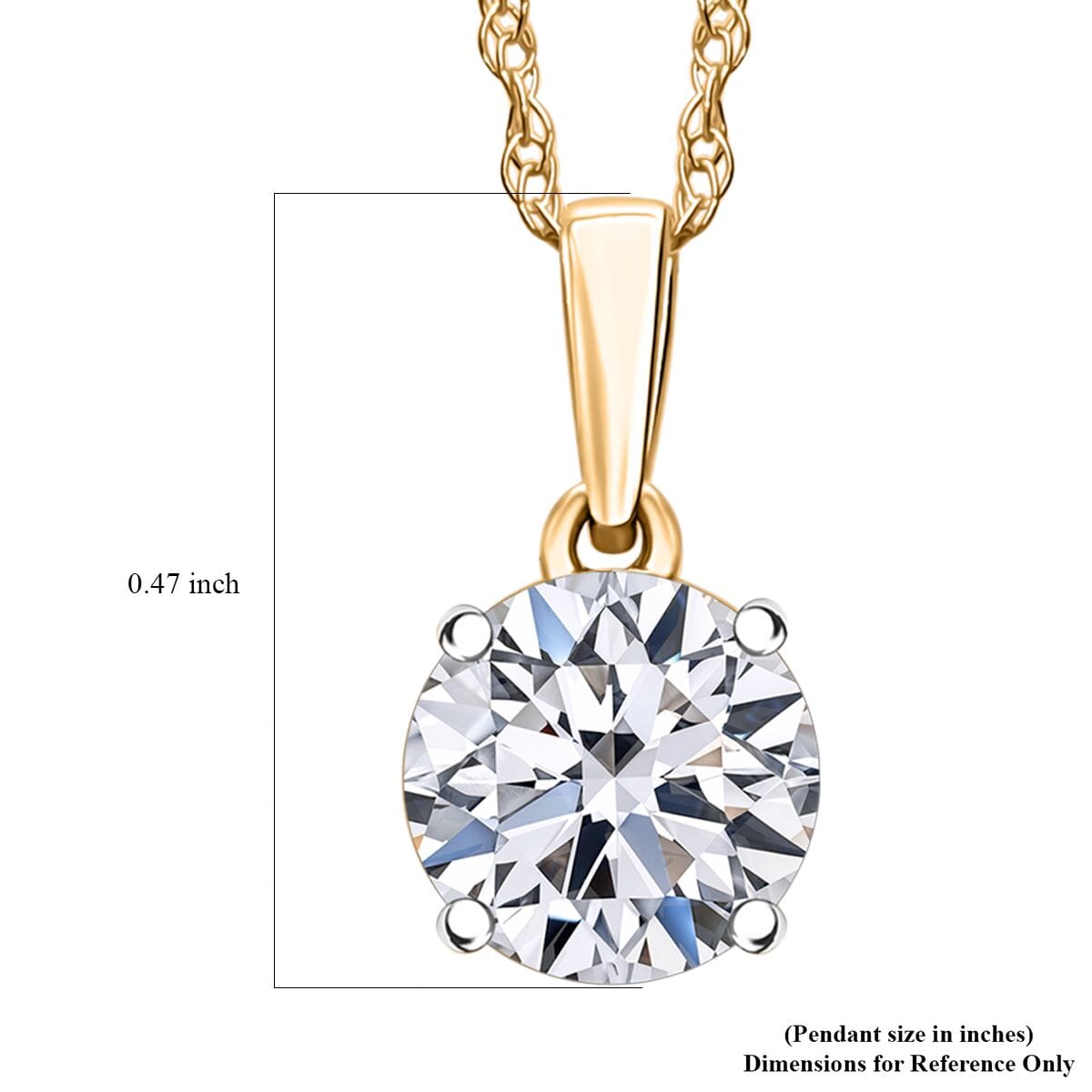 Luxuriant Lab Grown Diamond E-F VS 1.00 ctw Pendant Necklace in 14K Yellow Gold 20 Inches image number 5
