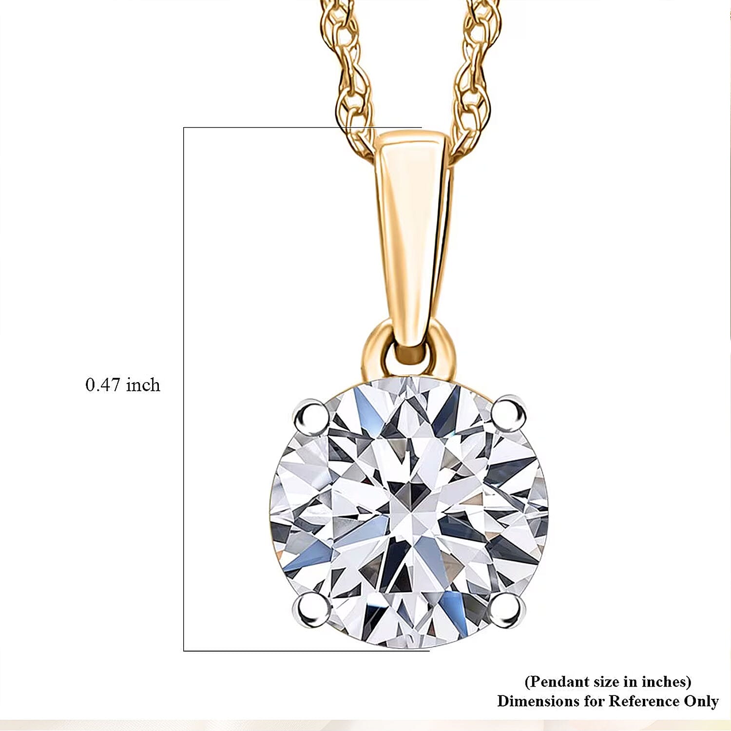 Luxuriant Lab Grown Diamond E-F VS 1.00 ctw Pendant Necklace in 14K Yellow Gold 20 Inches