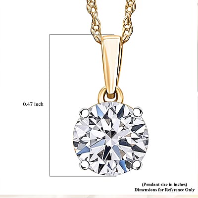 Luxuriant Lab Grown Diamond E-F VS 1.00 ctw Pendant Necklace in 14K Yellow Gold 20 Inches