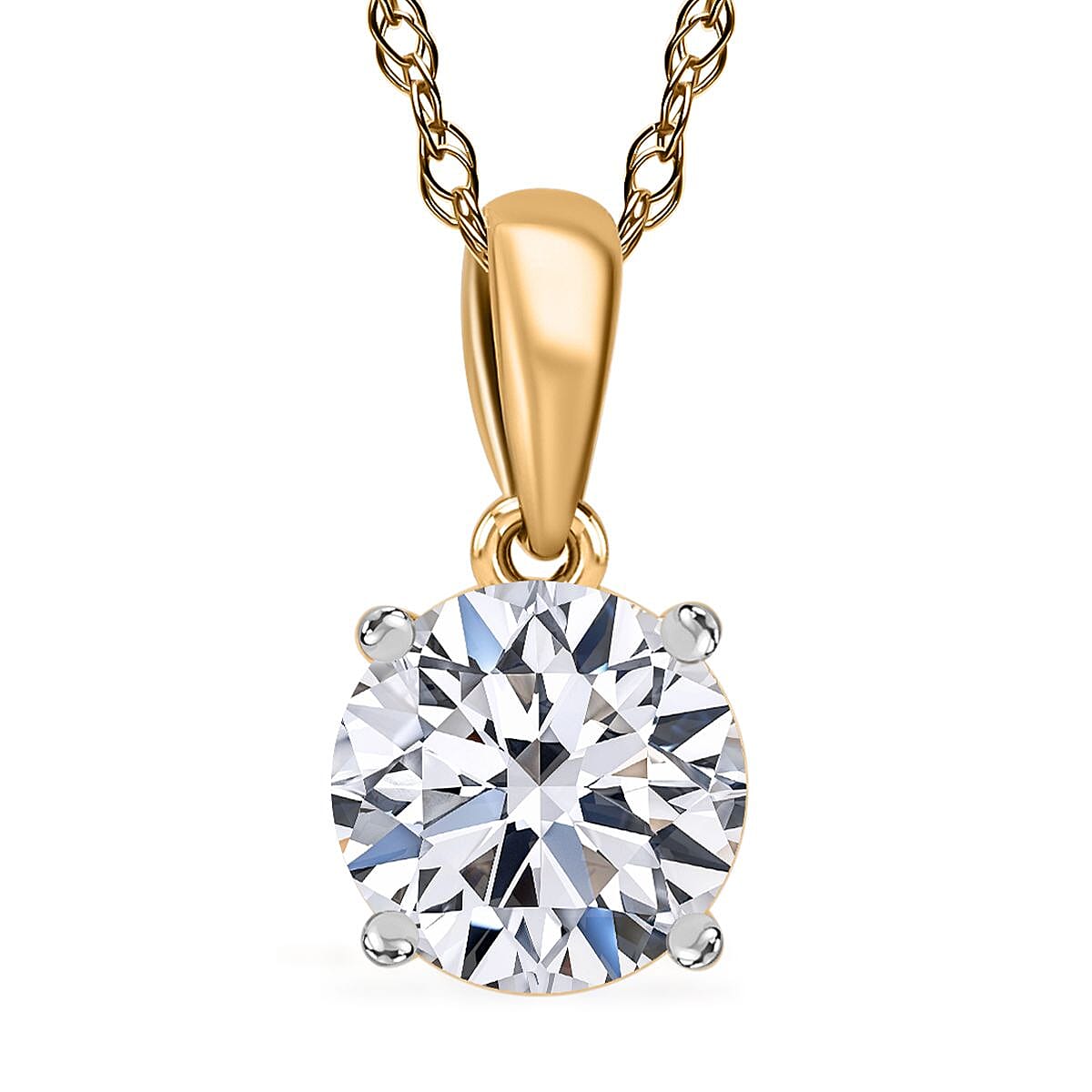 Luxuriant Lab Grown Diamond E-F VS 1.50 ctw Pendant Necklace in 14K Yellow Gold 20 Inches