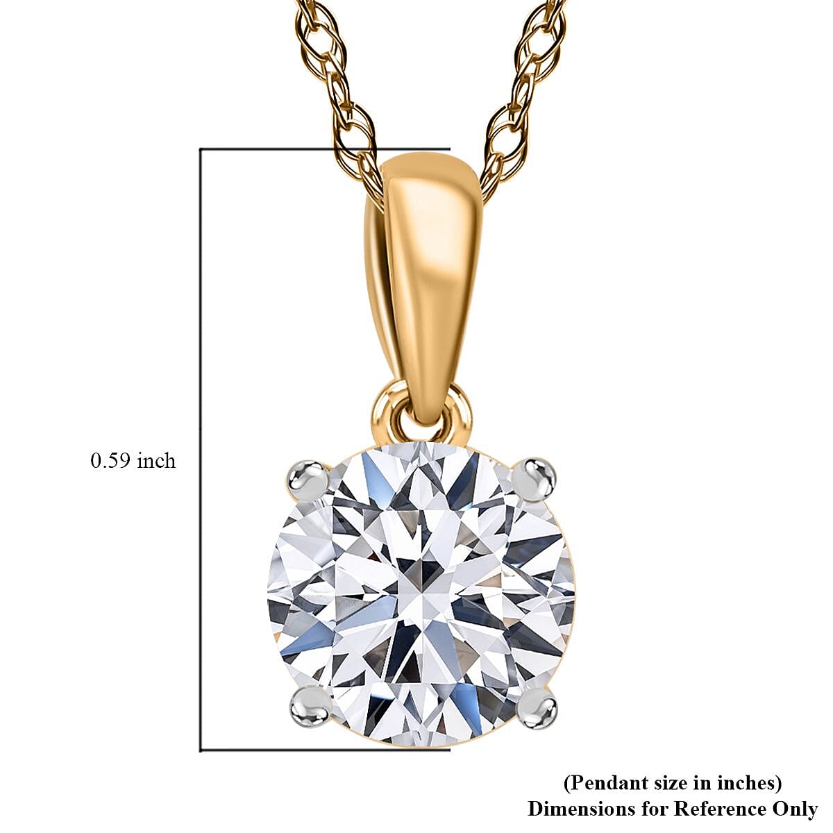 Luxuriant Lab Grown Diamond E-F VS 1.50 ctw Pendant Necklace in 14K Yellow Gold 20 Inches