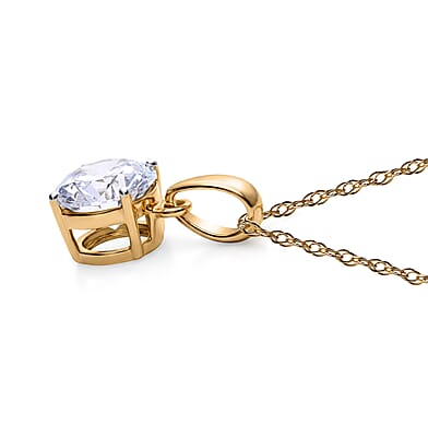 Luxuriant Lab Grown Diamond E-F VS 1.50 ctw Pendant Necklace in 14K Yellow Gold 20 Inches
