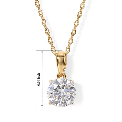Luxuriant Lab Grown Diamond E-F VS 1.50 ctw Pendant Necklace in 14K Yellow Gold 20 Inches