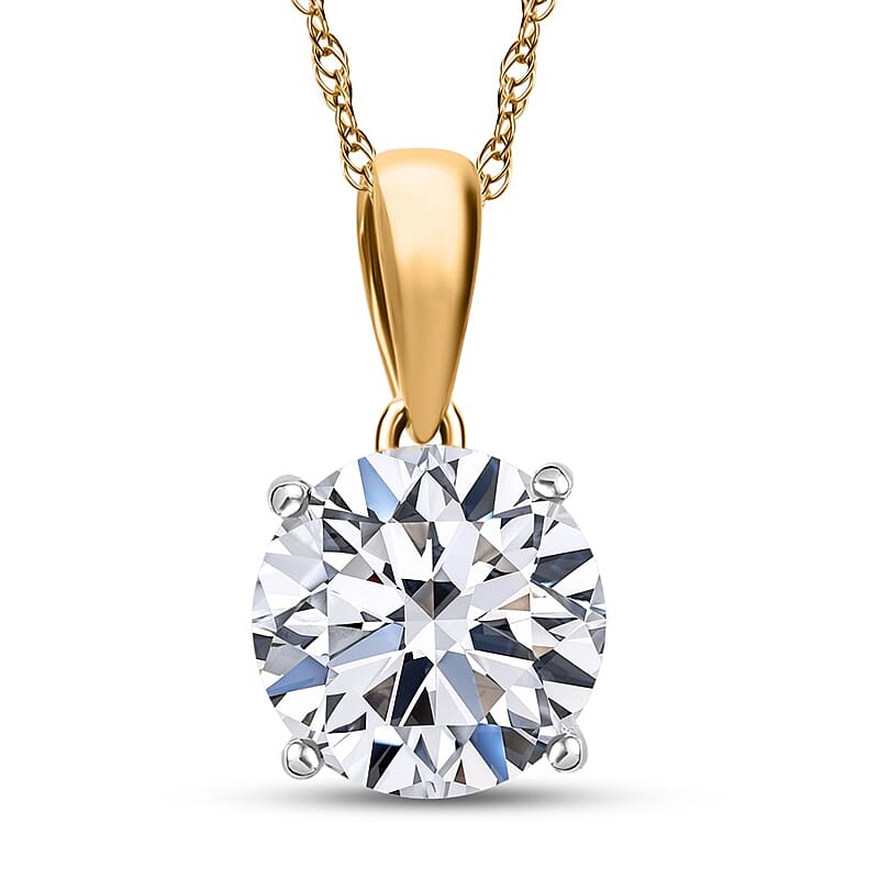 Luxuriant Lab Grown Diamond E-F VS 3.00 ctw Pendant Necklace in 14K Yellow Gold 20 Inches