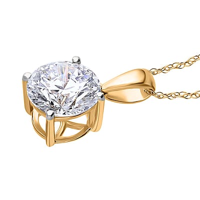 Luxuriant Lab Grown Diamond E-F VS 3.00 ctw Pendant Necklace in 14K Yellow Gold 20 Inches