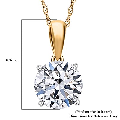 Luxuriant Lab Grown Diamond E-F VS 3.00 ctw Pendant Necklace in 14K Yellow Gold 20 Inches