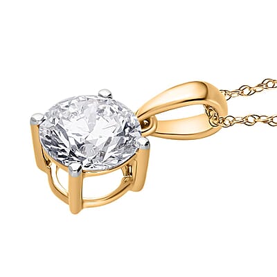 Luxuriant Lab Grown Diamond E-F VS 2.00 ctw Pendant Necklace in 14K Yellow Gold 20 Inches