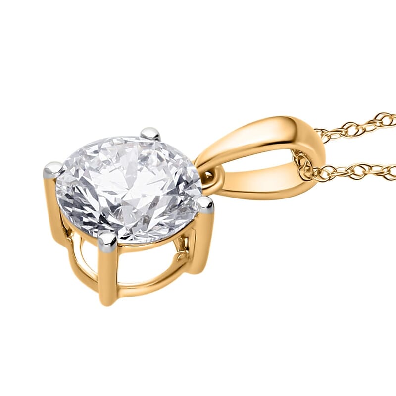 IGI Certified Luxuriant Lab Grown Diamond E-F VS 2.00 ctw Pendant Necklace in 14K Yellow Gold 20 Inches