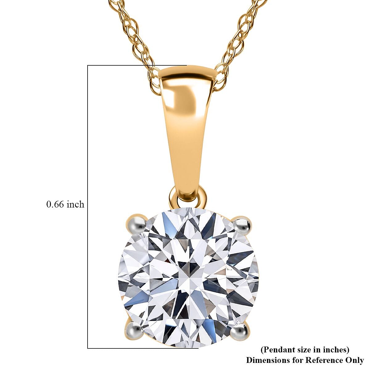 Luxuriant Lab Grown Diamond E-F VS 2.00 ctw Pendant Necklace in 14K Yellow Gold 20 Inches