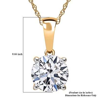 Luxuriant Lab Grown Diamond E-F VS 2.00 ctw Pendant Necklace in 14K Yellow Gold 20 Inches
