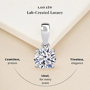 IGI Certified Luxuriant Lab Grown Diamond E-F VS 1.00 ctw Pendant Necklace in 950 Platinum 20 Inches (Del. In 8-10 Days)