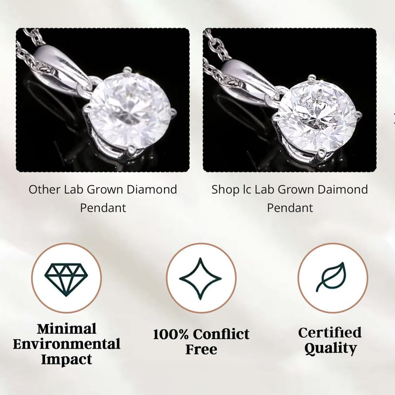 IGI Certified Luxuriant Lab Grown Diamond E-F VS 1.00 ctw Pendant Necklace in 950 Platinum 20 Inches