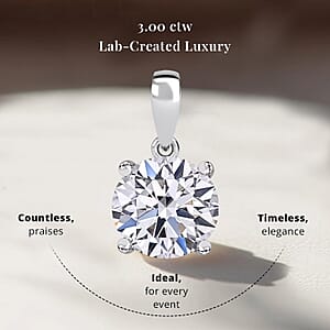 IGI Certified Luxuriant Lab Grown Diamond E-F VS 3.00 ctw Pendant Necklace in 950 Platinum 20 Inches (Del. In 8-10 Days)
