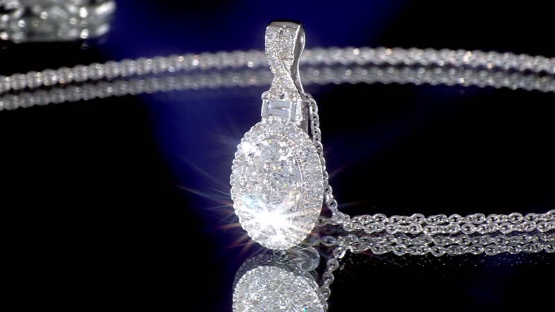 Luxuriant Lab Grown Diamond G-H SI 0.50 ctw Celestial Glow Pendant Necklace in Rhodium Over Sterling Silver in 20 Inches