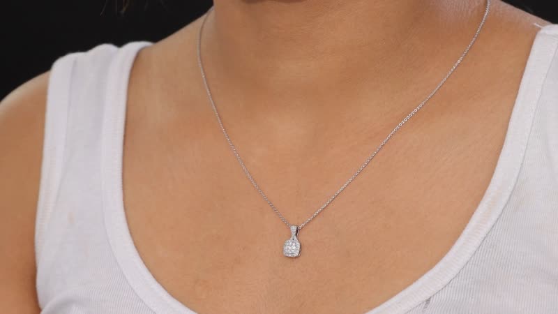 Luxuriant Lab Grown Diamond G-H SI 0.25 ctw Eternal Glow Pendant Necklace in Rhodium Over Sterling Silver 20 Inches