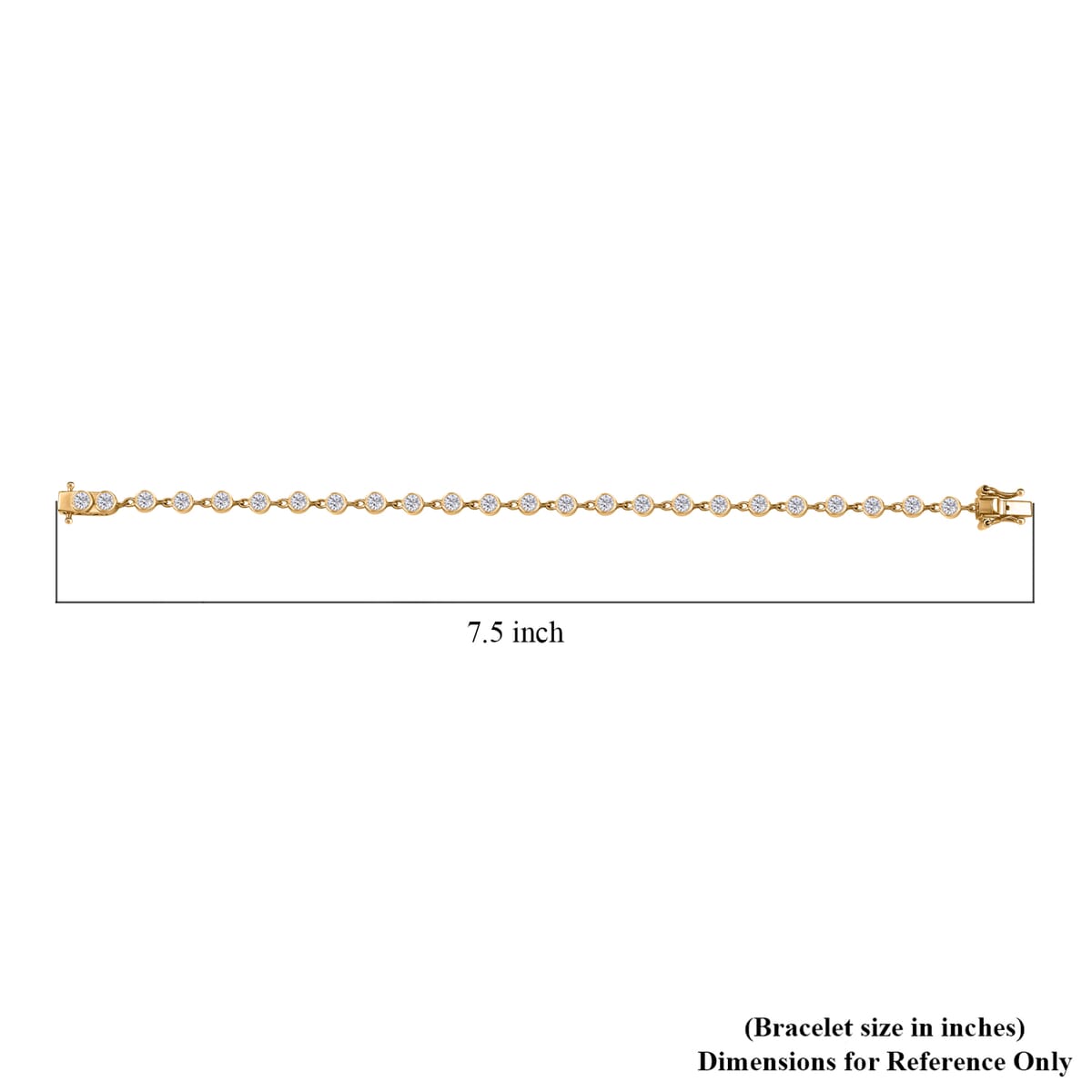 Luxuriant Lab Grown Diamond G-H SI 3.00 ctw Bracelet (7.25In) and Solitaire Stud Earrings in 18K Vermeil YG Over Sterling Silver image number 4
