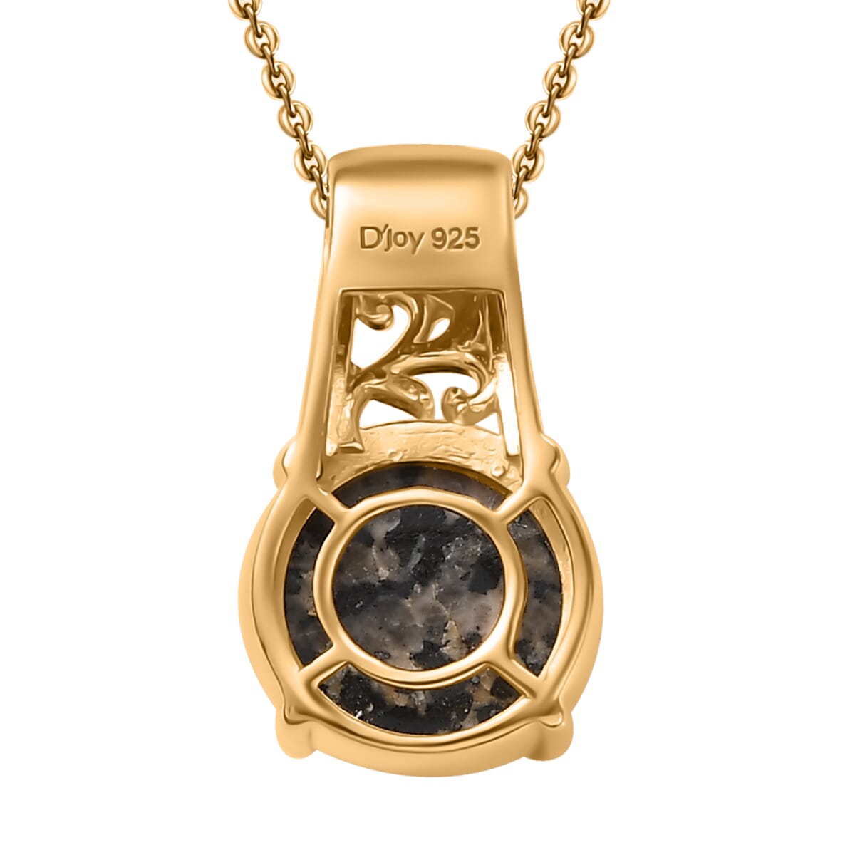 Natural Yooperlite 4.00 ctw Eldoria Glow Pendant Necklace in 18K Vermeil Yellow Gold Over Sterling Silver 20 Inches with Free UV Flash Light image number 4