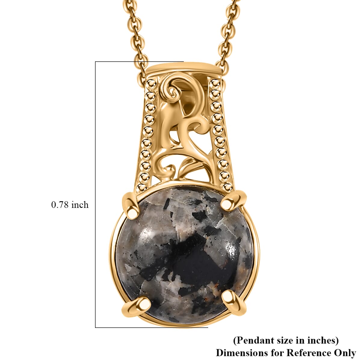 Natural Yooperlite 4.00 ctw Eldoria Glow Pendant Necklace in 18K Vermeil Yellow Gold Over Sterling Silver 20 Inches with Free UV Flash Light image number 5
