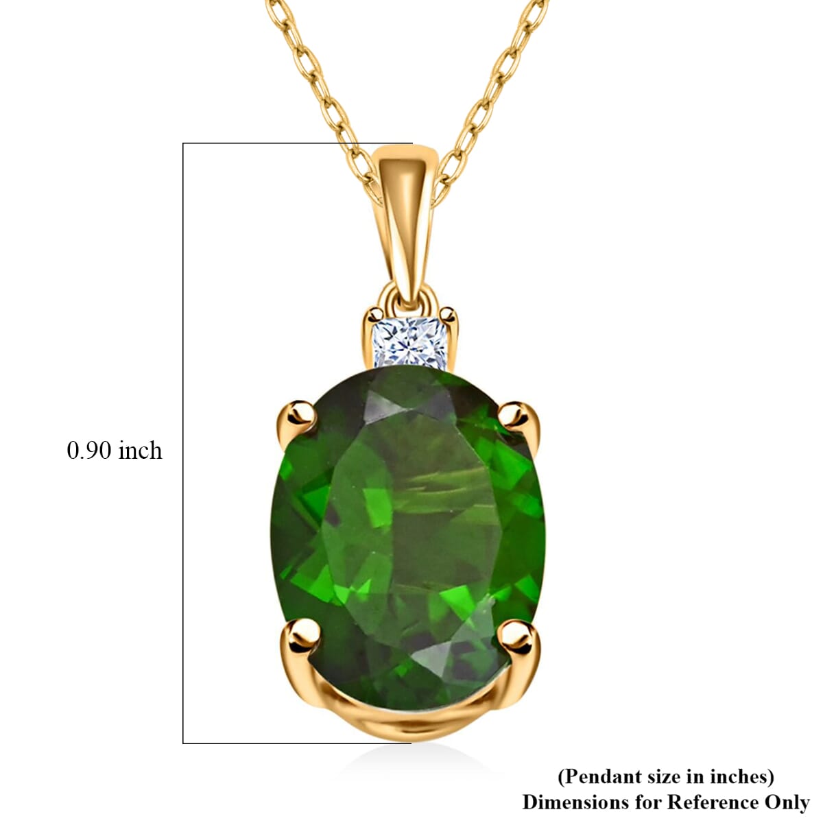 Certified & Appraised Luxoro AAA Chrome Diopside and G-H SI Diamond 2.65 ctw Pendant Necklace in 10K Yellow Gold 18 Inches image number 4