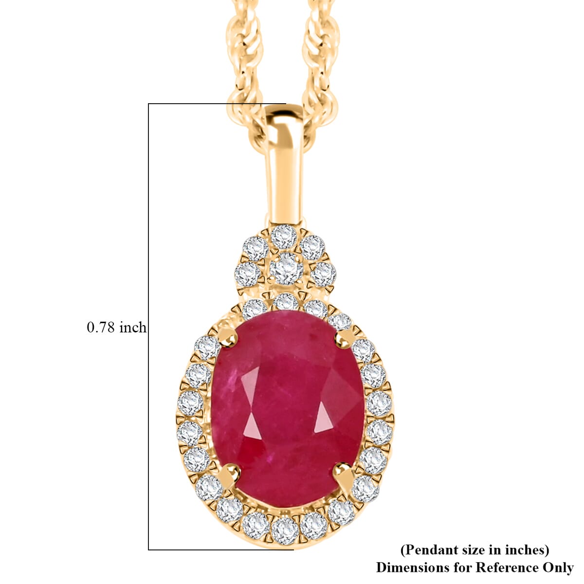 Certified & Appraised Luxoro AAA Mozambique Ruby and I2 Diamond 2.45 ctw Pendant Necklace in 14K Yellow Gold 18 Inches image number 5