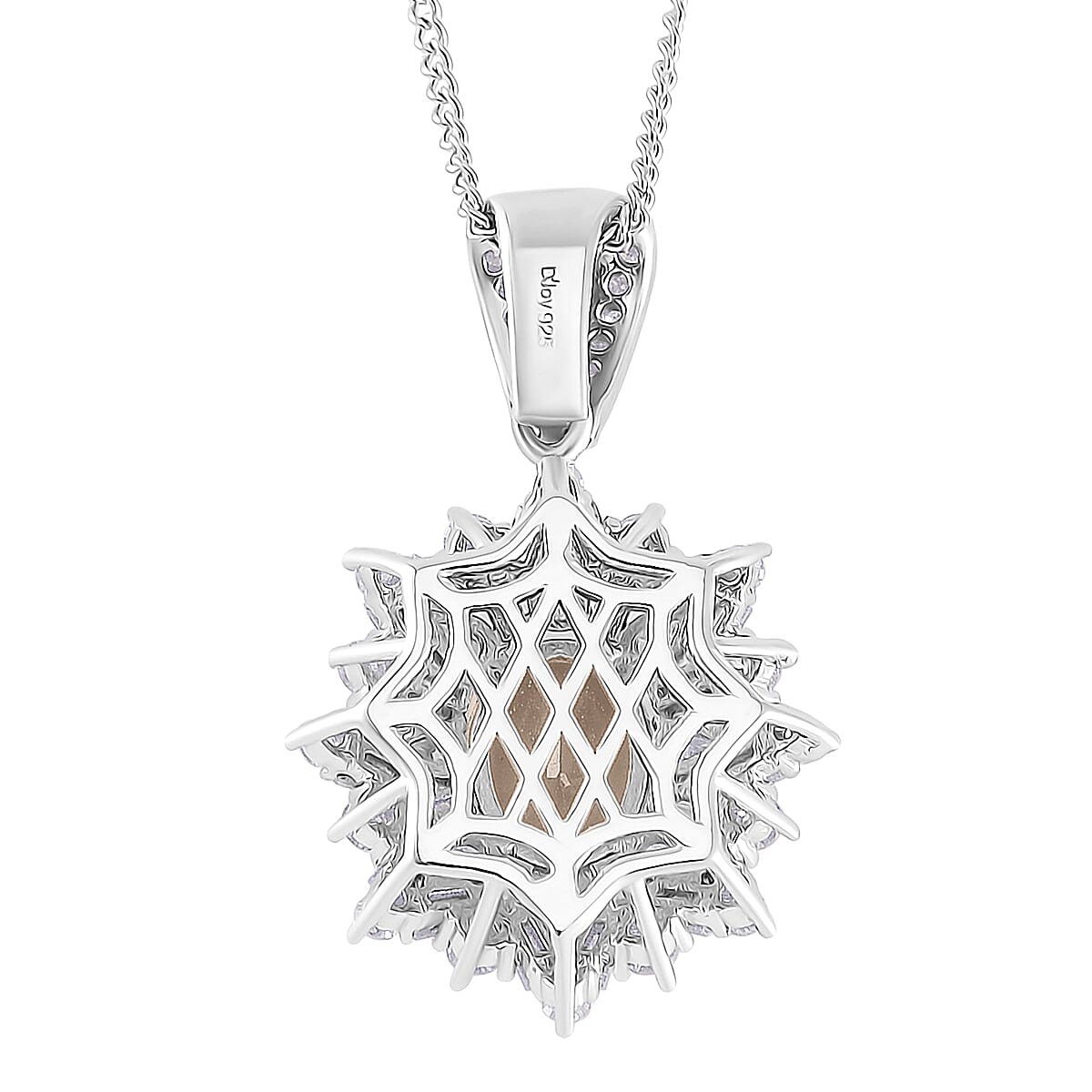 D'Joy Turkizite, Moissanite Pendant Necklace in Rhodium Over Sterling Silver 2.70 ctw (18 Inches) image number 4