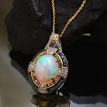 Ethiopian Welo Opal & Ceylon Blue Sapphire - Product card gallery slide 2 (10176662241593)