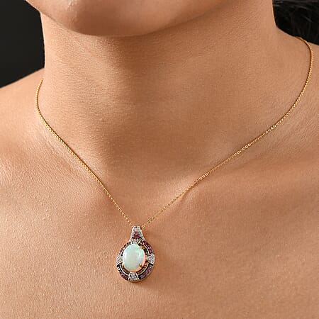 Ethiopian Welo Opal & Ceylon Blue Sapphire - Product card gallery slide 3 (10176662241593)