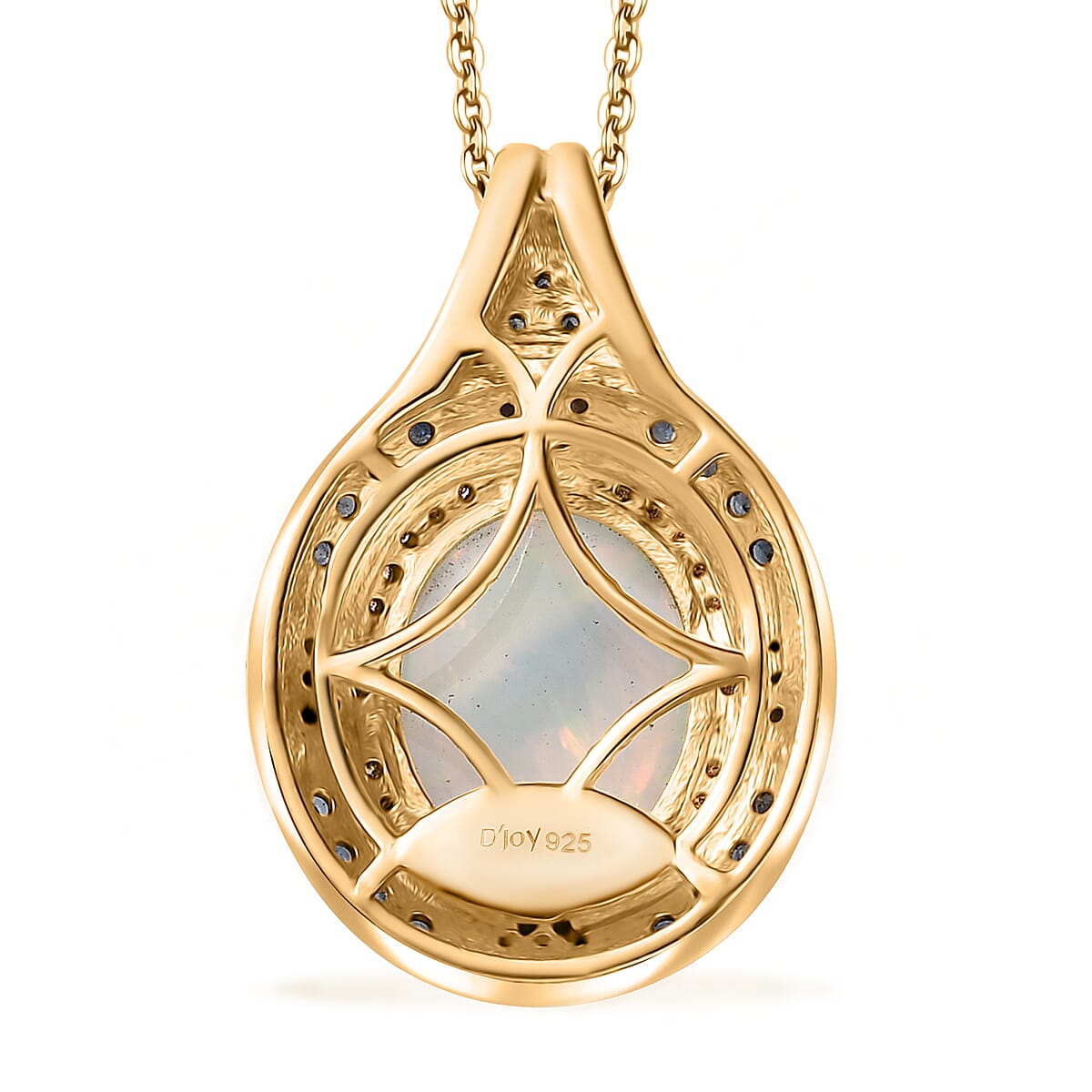 D'Joy Ethiopian Welo Opal and Multi Gemstone 4.70 ctw Pendant Necklace in 18K Vermeil Yellow Gold Over Sterling Silver 20 Inches image number 4