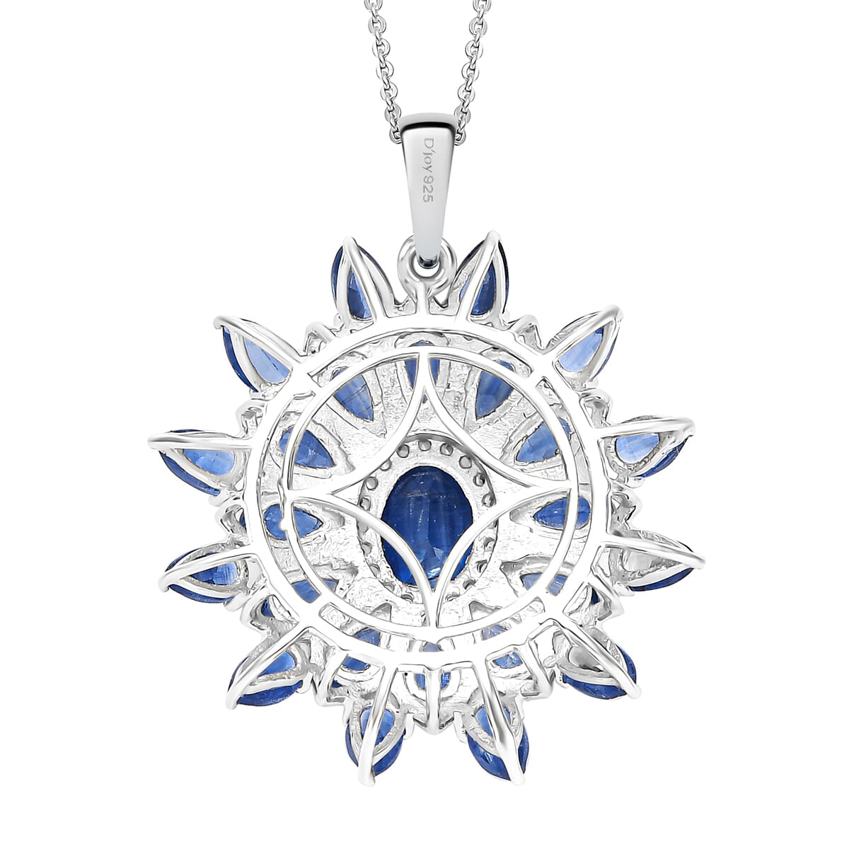 Kashmir Kyanite 8.15 ctw Celestial Bloom Pendant Necklace in Rhodium Over Sterling Silver 20 Inches image number 4