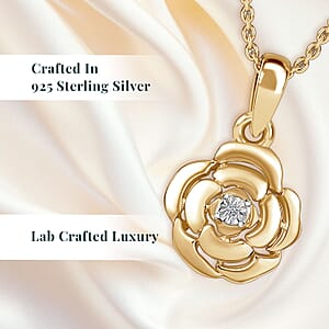 Diamond Pendant in Sterling Silver with Stainless Steel Necklace (20 Inches)