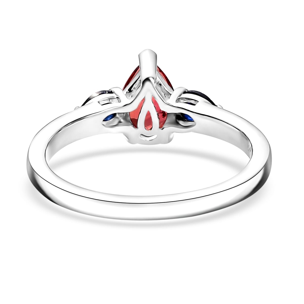 2 Piece Set - Lab Created Multi Sapphire 3.80 ctw Earrings and Ring (Size 8) in Rhodium Over Sterling Silver image number 4