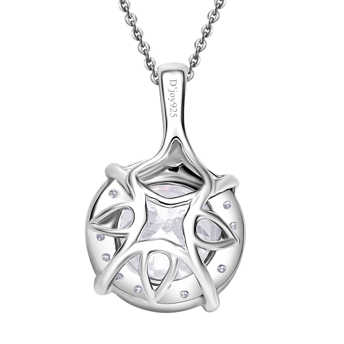 Moissanite 2.10 ctw Pendant Necklace 20 Inches in Rhodium Over Sterling Silver  image number 4