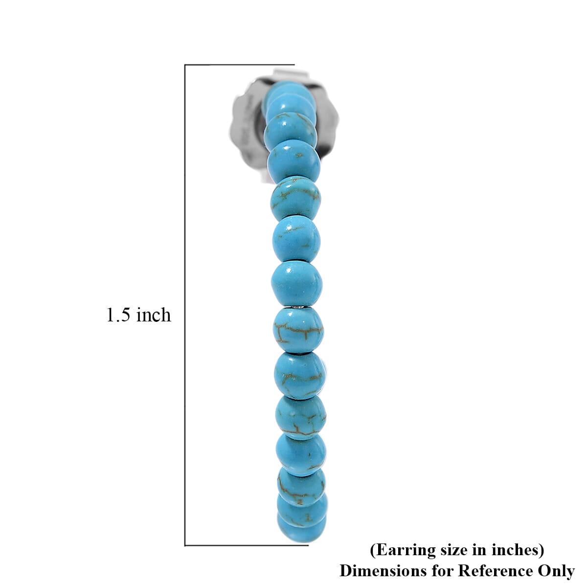 Set of 2 Constituted Blue Howlite 116.00 ctw Beaded Woven Bracelet (6.5-7In) and Earrings in Stainless Steel image number 7