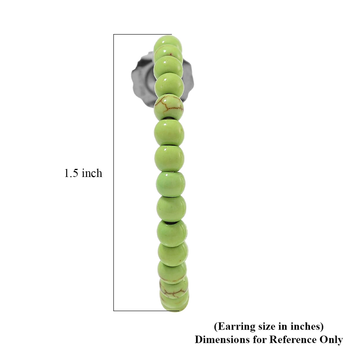 Set of 2 Constituted Green Howlite 116.00 ctw Beaded Woven Bracelet (6.5-7In) and Earrings in Stainless Steel image number 7