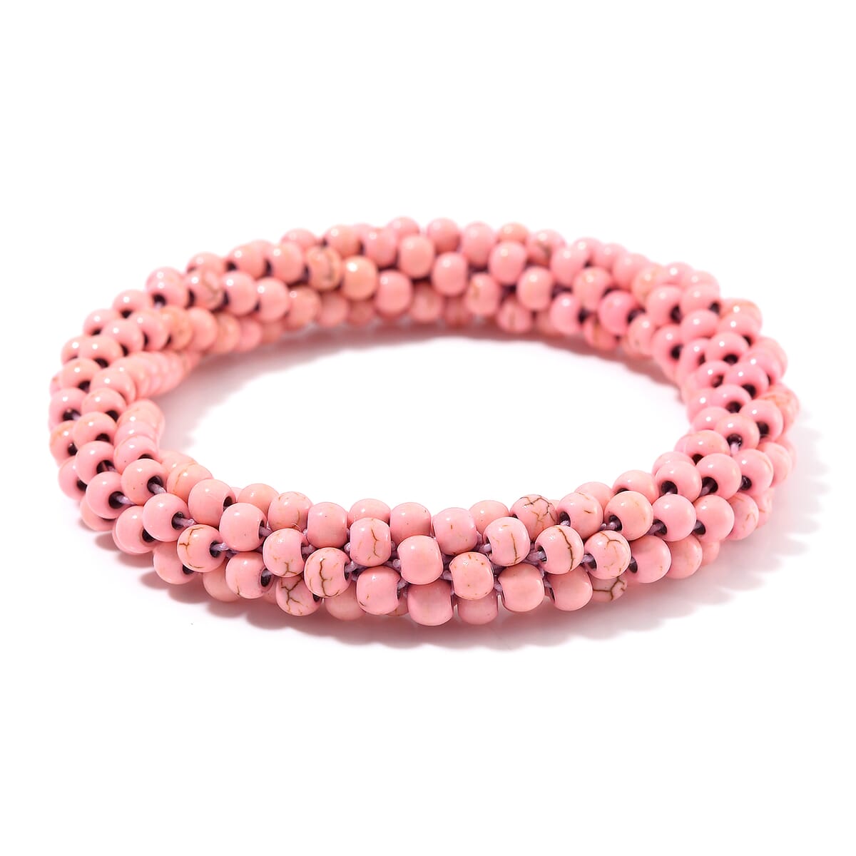 Set of 2 Almandine 116.00 ctw Beaded Woven Bracelet (6.5-7In) and Earrings in Stainless Steel image number 2