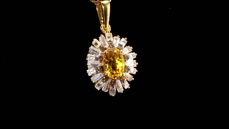 AAA Brazilian Heliodor and Multi Gemstone 2.30 ctw Snowflake Pendant Necklace in 18K Yellow Gold Vermeil Sterling Silver 20 Inches