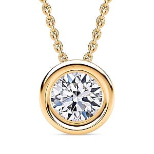 Luxuriant Lab Grown Diamond E-F VS 0.50 ctw Pendant Necklace in Vermeil YG Over Sterling Silver 20 Inches