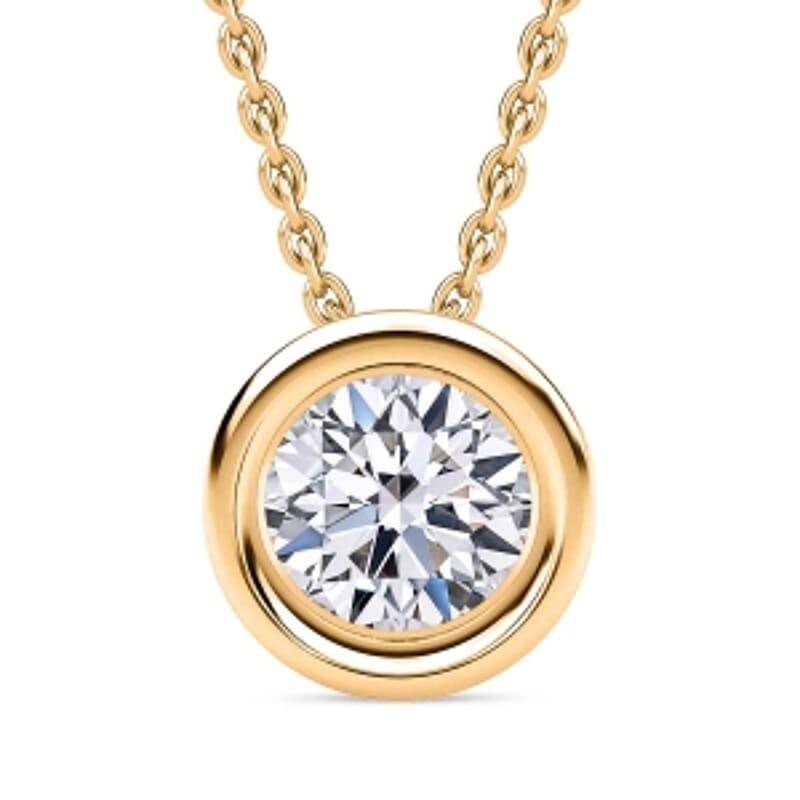 Luxuriant Lab Grown Diamond E-F VS 0.50 ctw Pendant Necklace in Vermeil YG Over Sterling Silver 20 Inches