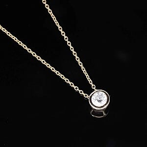 Luxuriant Lab Grown Diamond E-F VS 0.50 ctw Pendant Necklace in Vermeil YG Over Sterling Silver 20 Inches