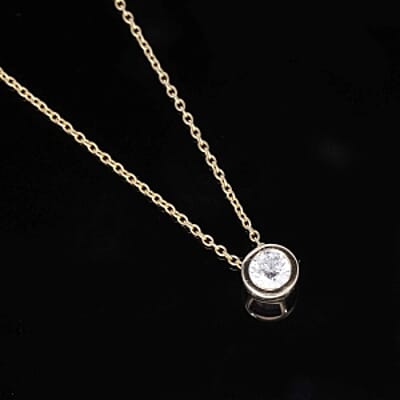 Luxuriant Lab Grown Diamond E-F VS 0.50 ctw Pendant Necklace in Vermeil YG Over Sterling Silver 20 Inches