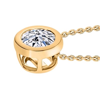 Luxuriant Lab Grown Diamond E-F VS 0.50 ctw Pendant Necklace in Vermeil YG Over Sterling Silver 20 Inches