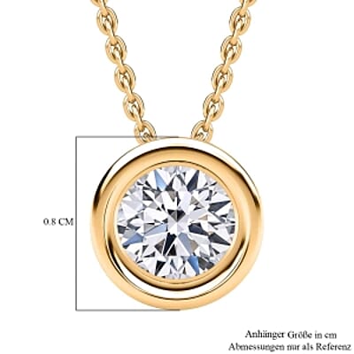 Luxuriant Lab Grown Diamond E-F VS 0.50 ctw Pendant Necklace in Vermeil YG Over Sterling Silver 20 Inches