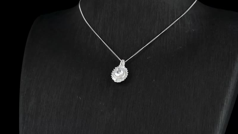 Heart & Arrow Cut Moissanite 1.60 ctw Pendant Necklace in Rhodium Over Sterling Silver 18 Inches