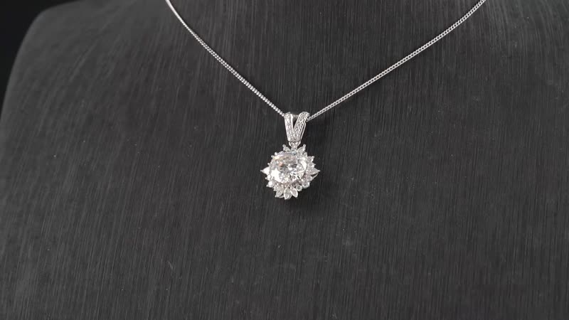 Moissanite 2.35 ctw Pendant Necklace in Rhodium Over Sterling Silver 18 inches