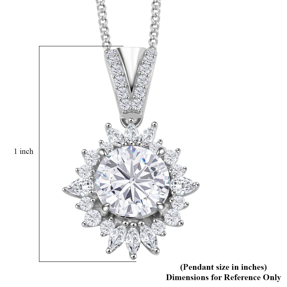 Moissanite 2.35 ctw Pendant Necklace in Rhodium Over Sterling Silver 18 inches image number 5