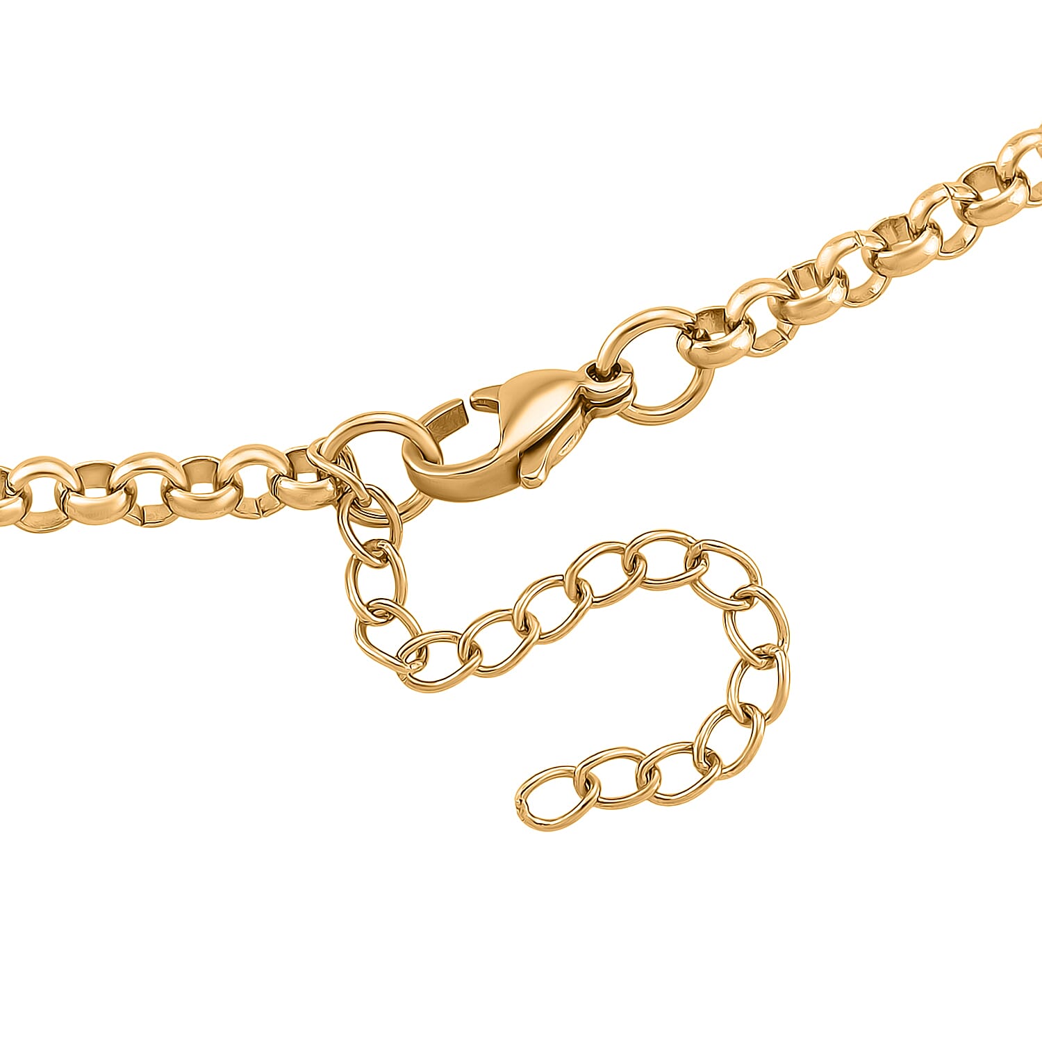 2pcs Set - Lovely Heart Charm Bracelet (8.0In) and Necklace 24 Inches in ION Plated YG Stainless Steel